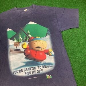 Vintage South Park Shirt Mens M Blue 1999 Cartman Starting To Really Piss Me Off